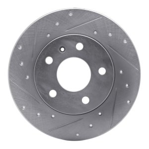 Chevrolet Meriva Brake Rotor (1) - Rear Left - R1 Concepts - Drilled & Slotted - Silver - `02-`08
